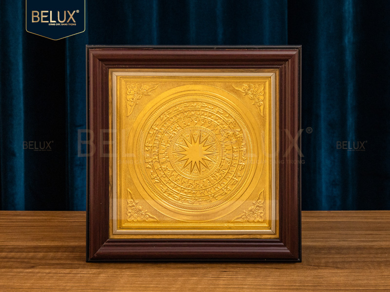 Tranh mặt trống mạ vàng 24k 25x25cm